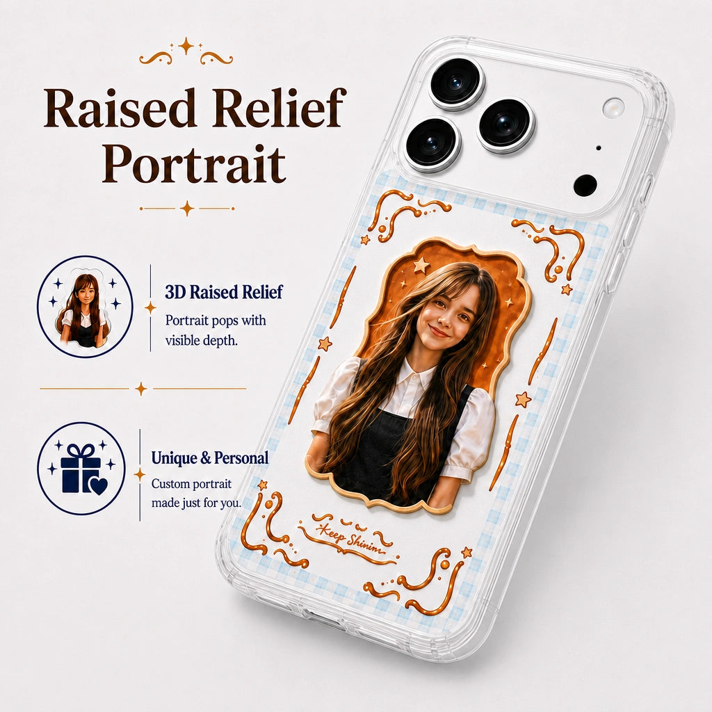 Bright Memphis-style graffiti print on a glossy custom phone case